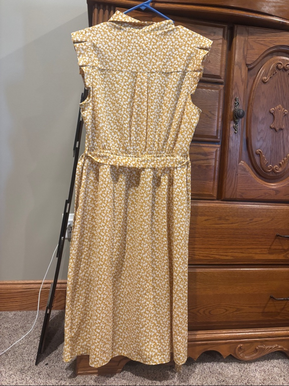Monteau Yellow Floral Button-Front Midi Dress - Picture 4 of 4